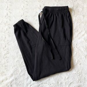 Joyspun Sweatpants Joggers Womens Medium Black Drawstring Pockets Elastic Cuffs